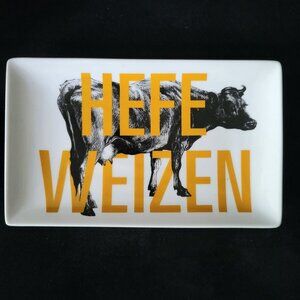 Crate & Barrel Craft Beer Craft Beer Barware Snack Tray -  Hefe Weizen Cow Tray